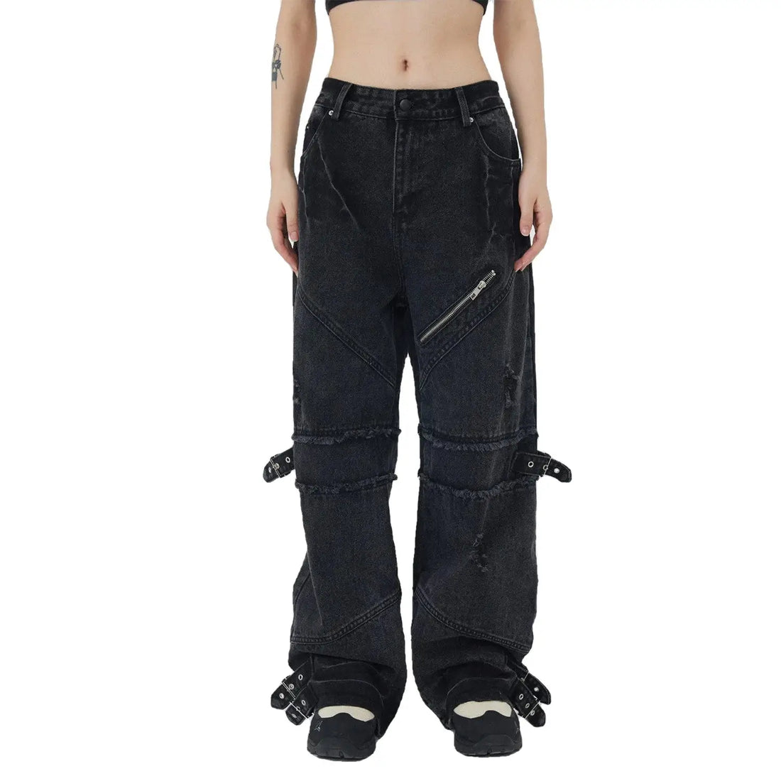 Ripped black 2025 cargo pants