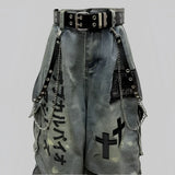 ゴシック Y2K 漢字チェーンショーツ