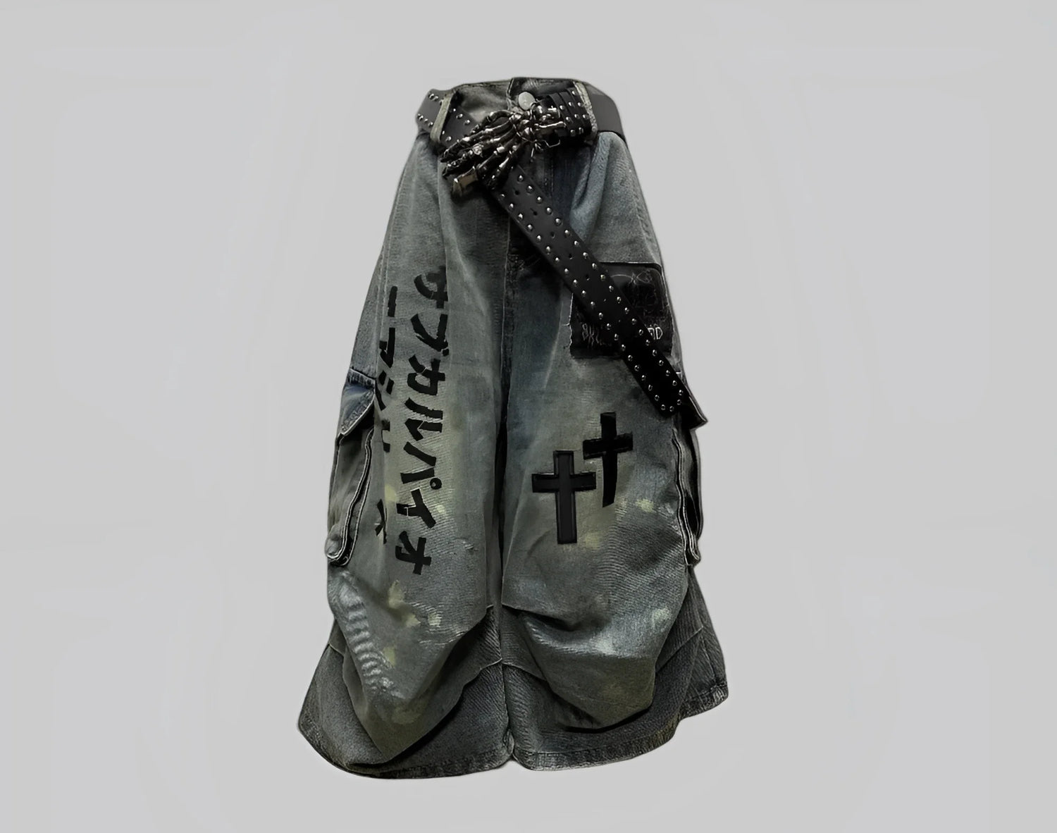 Gothic Y2K Kanji Chain Shorts - Fuga Studios