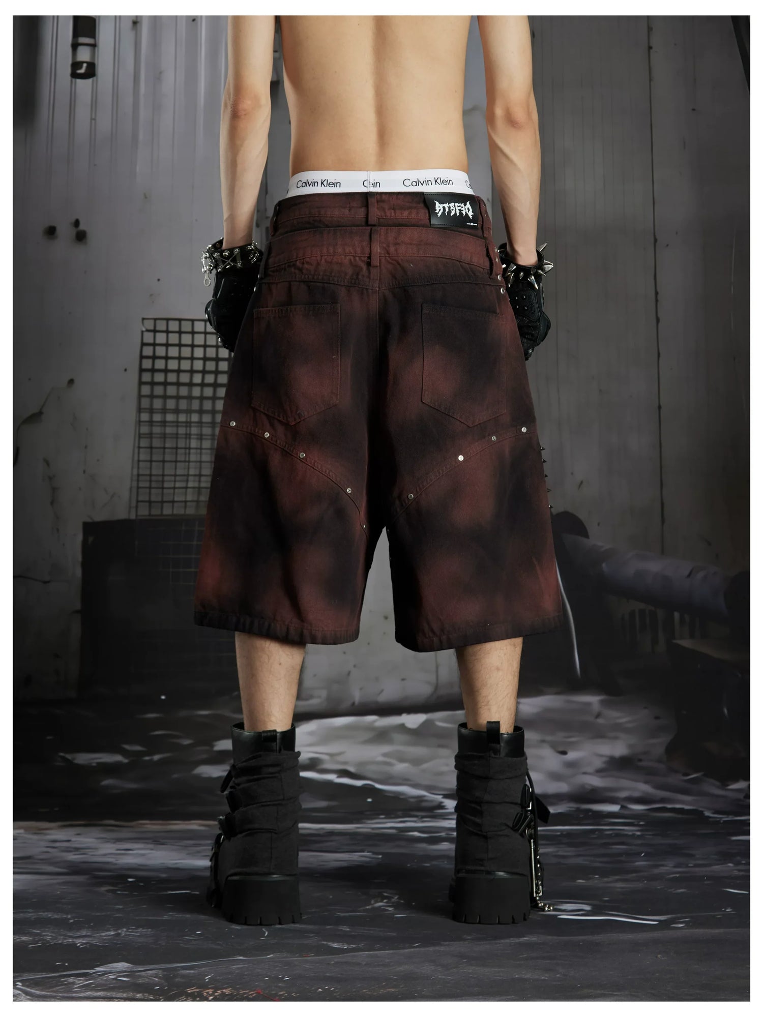 Gothic Y2K Tribal Studded Jorts 4