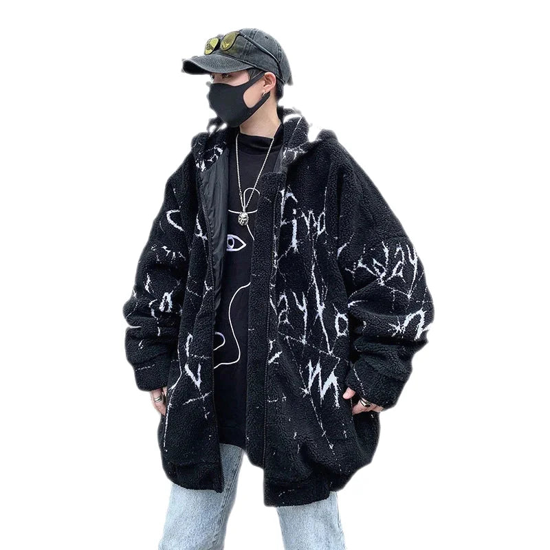Harajuku Anime Lambswool Fleece Jacket - Ultra Techwear