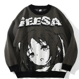 Harajuku Geesa Anime Girl Print Sweater - Fuga Studios