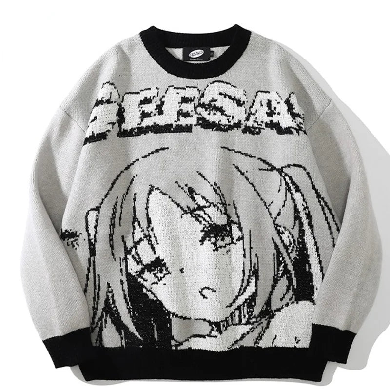Harajuku Geesa Anime Girl Print Sweater - Fuga Studios