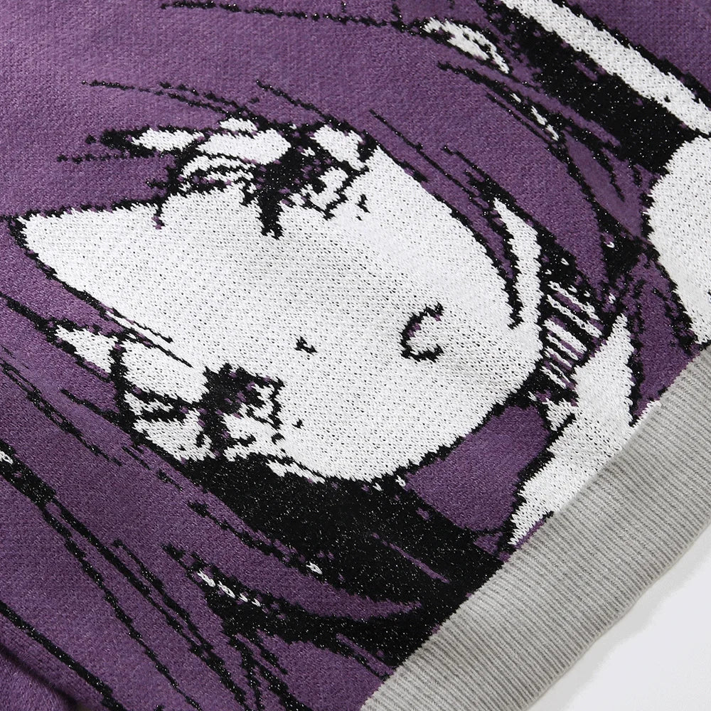 Harajuku Geesa Anime Girl Print Sweater - Ultra Techwear