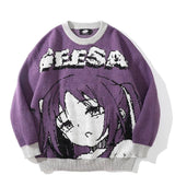 Harajuku Geesa Anime Girl Print Sweater - Fuga Studios