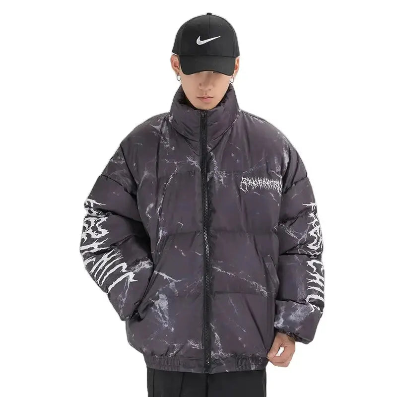 Harajuku Streetwear "Confused" Puffer Jacket