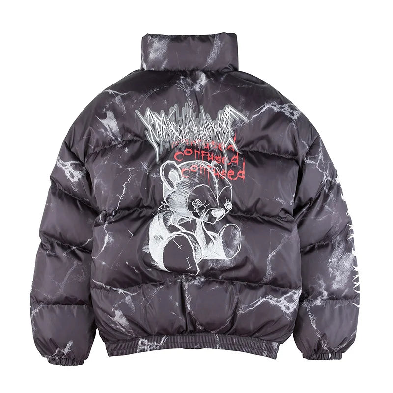 Harajuku Streetwear Confused Puffer Jacket - Fuga Studios