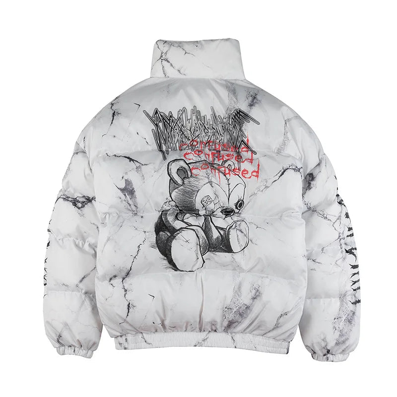 Harajuku Streetwear Confused Puffer Jacket - Fuga Studios