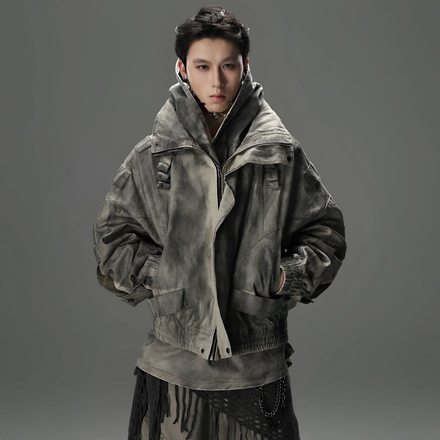 Opium Distressed-Style Denim Jacket For Men - Fuga Studios