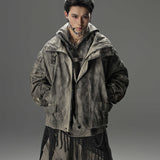 Opium Distressed-Style Denim Jacket For Men - Fuga Studios