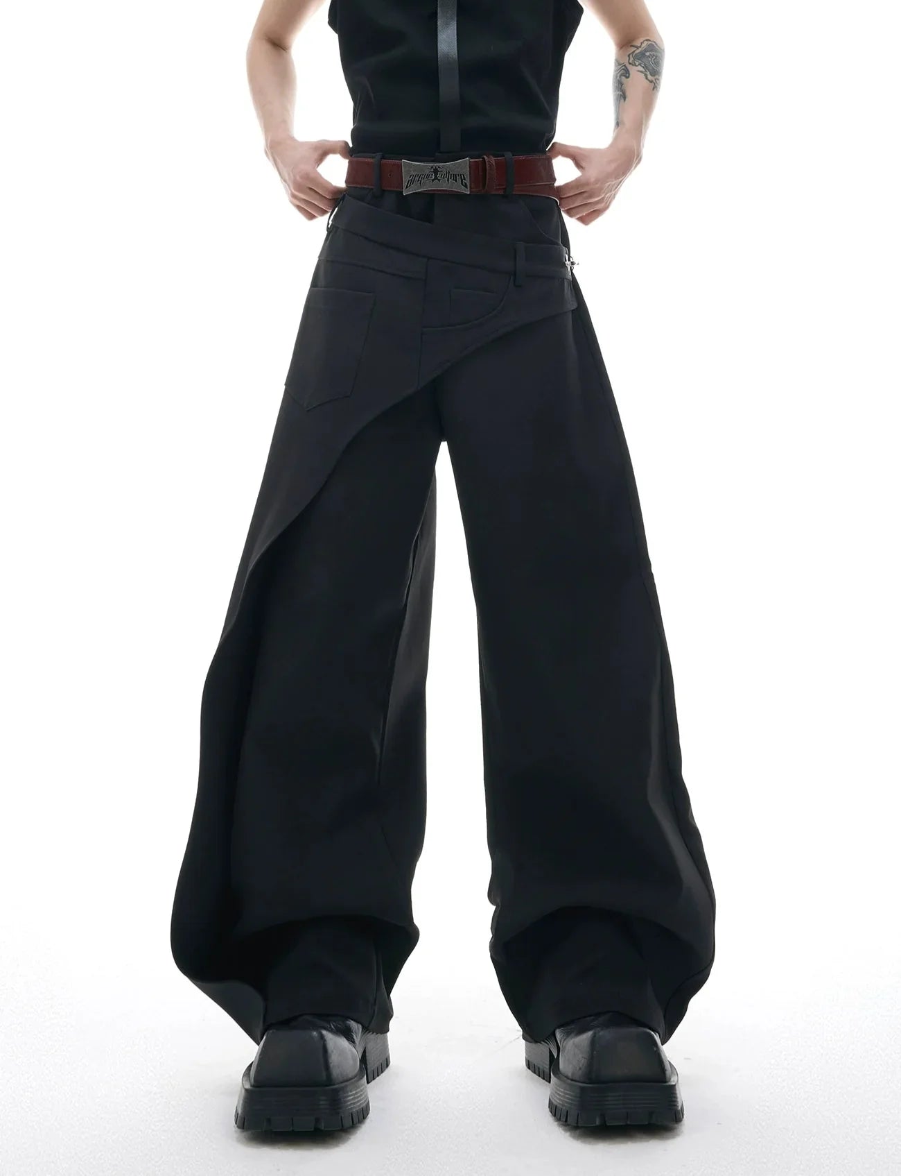Opium Asymmetric Wide-Leg Hose - Fuga Studios