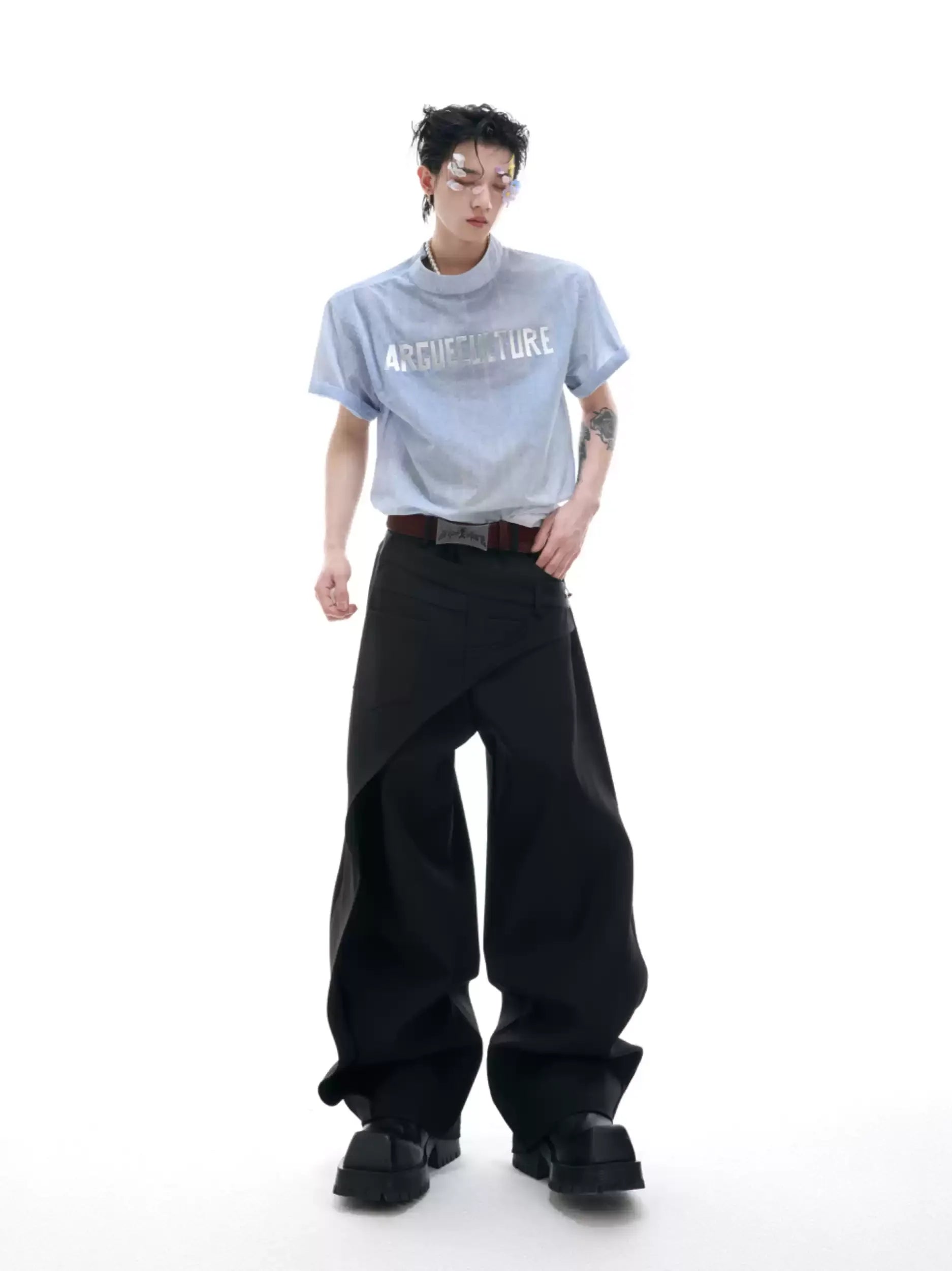 Opium Asymmetric Wide-Leg Hose - Fuga Studios