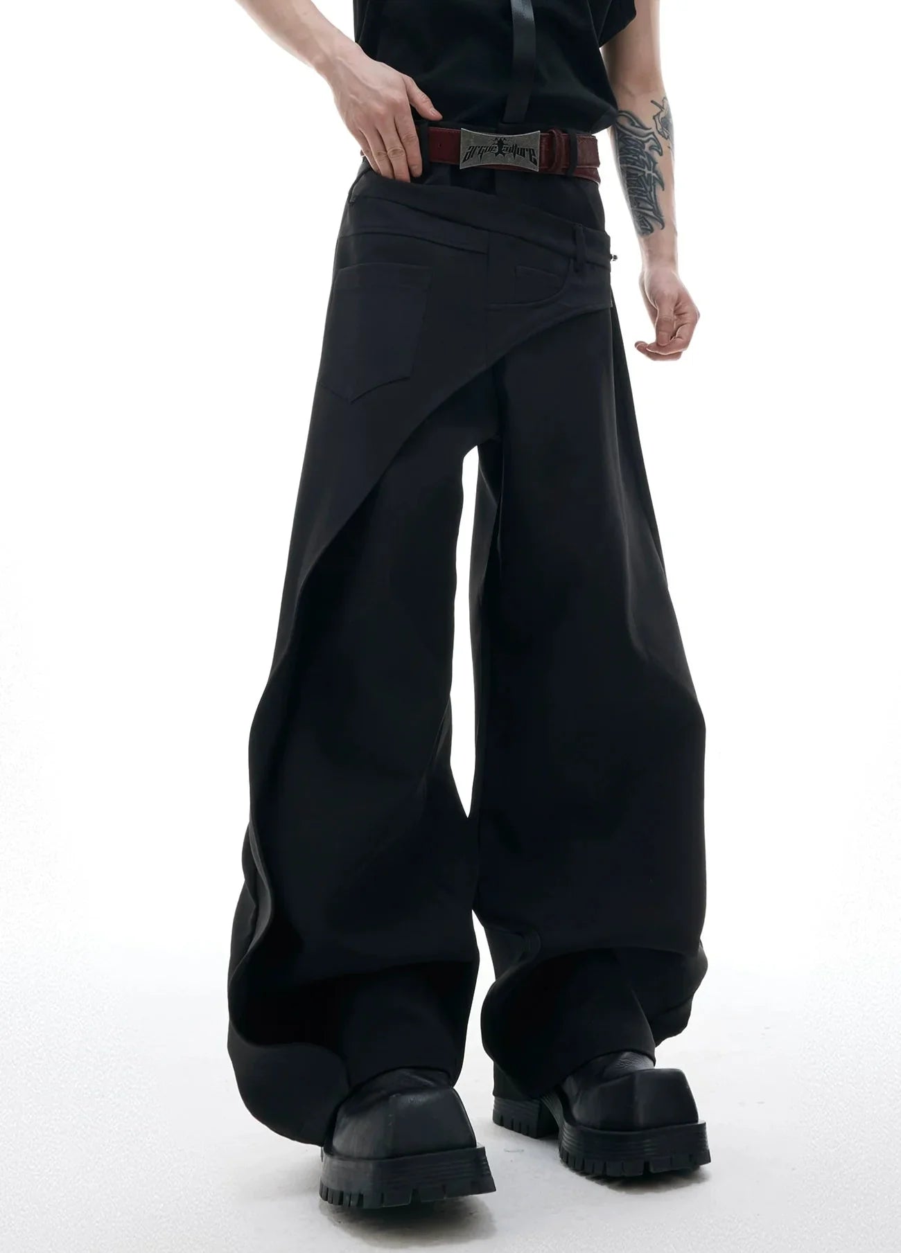 Opium Asymmetric Wide-Leg Hose - Fuga Studios