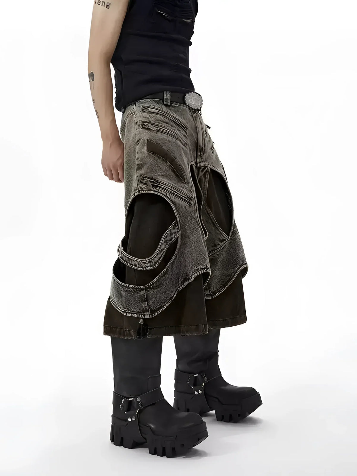 Opium Denim Set. Cutouts, Acid Wash. | Fūga Studios Opium Denim Set. Cutouts, Acid Wash. | Fūga Studios