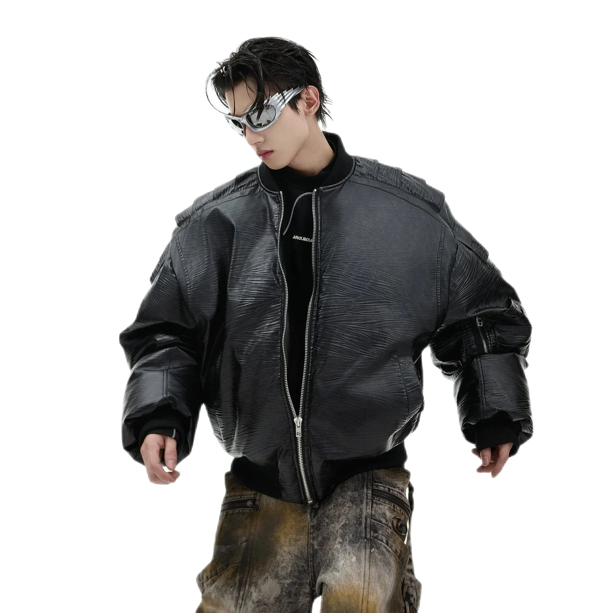 Opium Baseball Leather Jacket - Fuga Studios