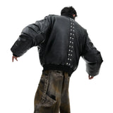 Opium Baseball Leather Jacket - Fuga Studios