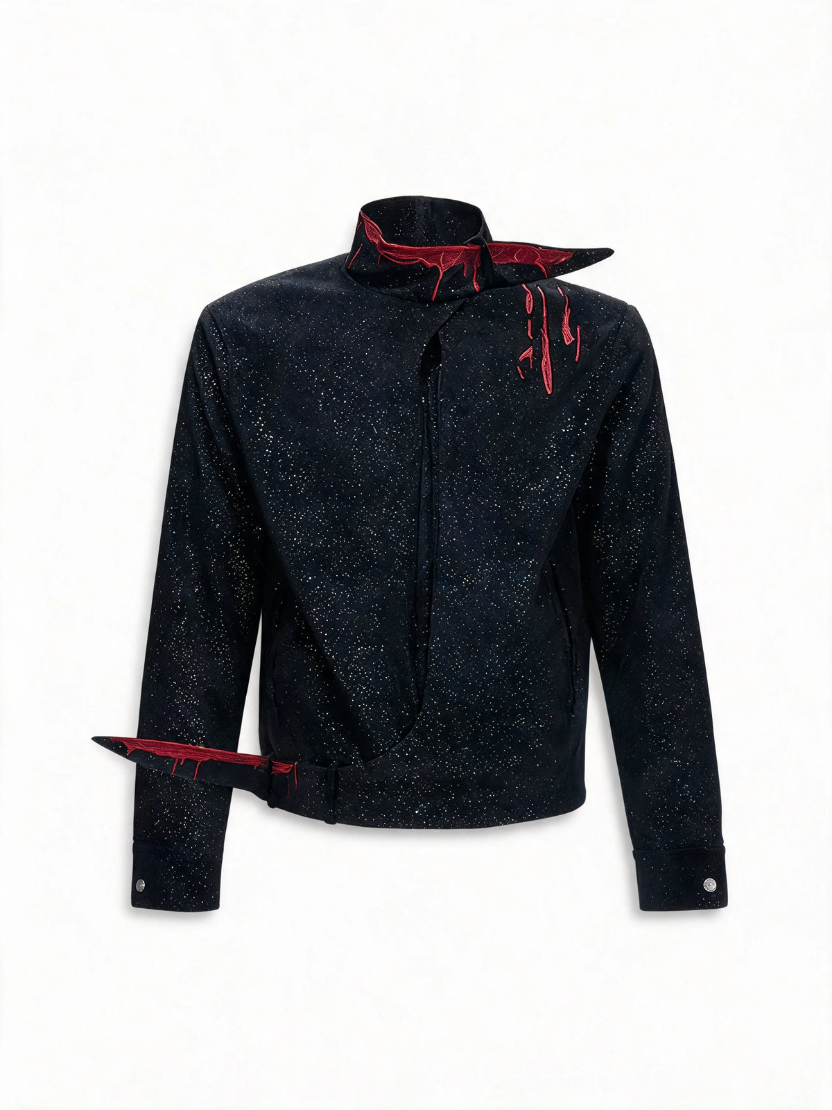 Opium Bloodstain Suede Jacket Schwarz - Fuga Studios