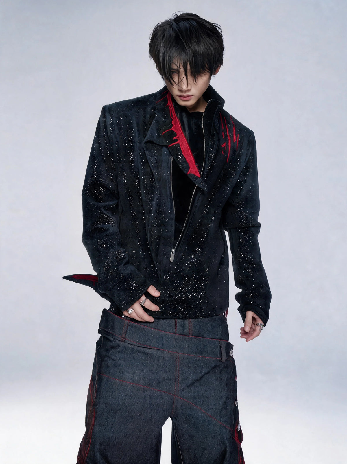 Opium Bloodstain Suede Jacket Schwarz - Fuga Studios