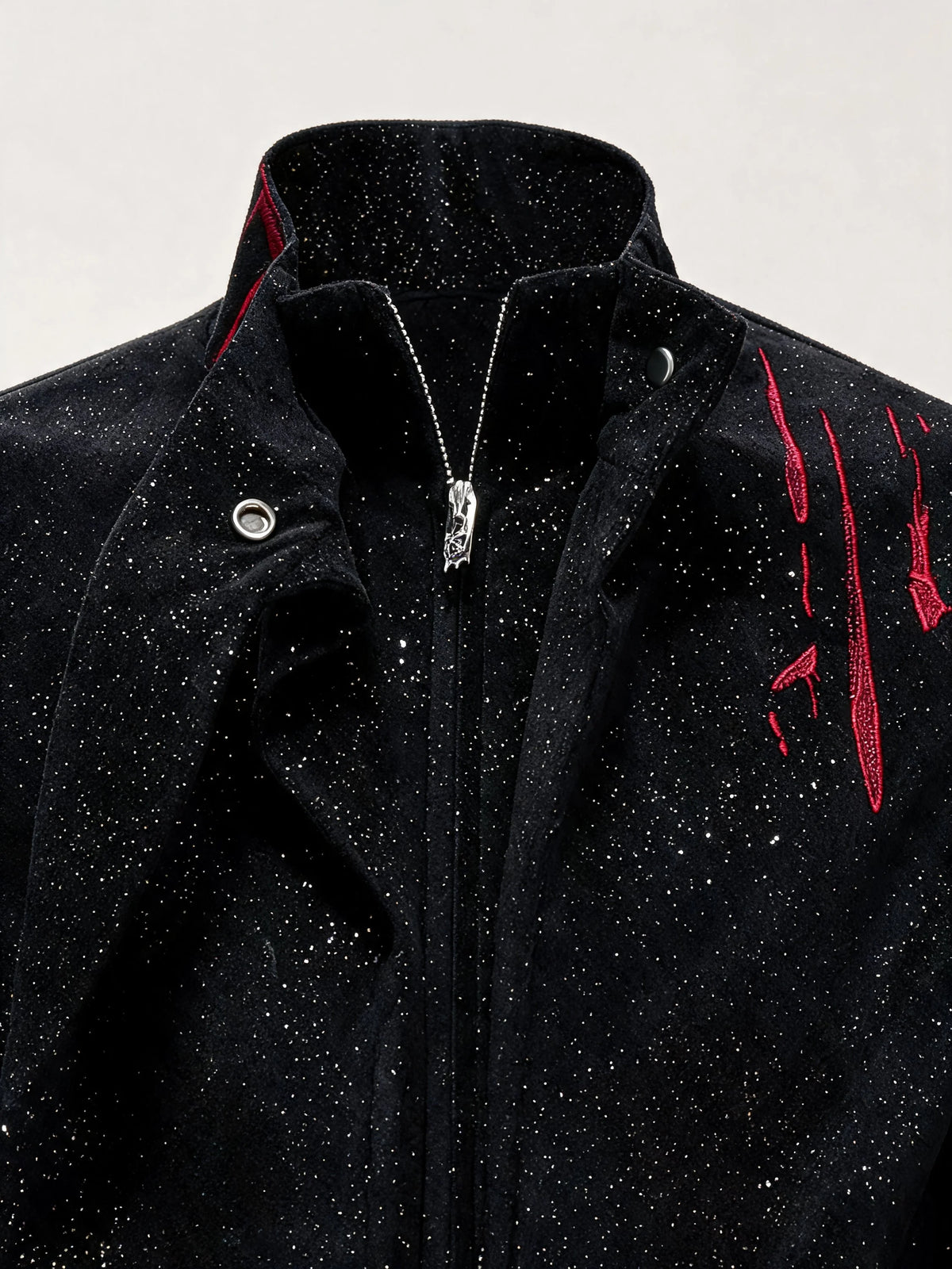 Opium Bloodstain Suede Jacket Schwarz - Fuga Studios