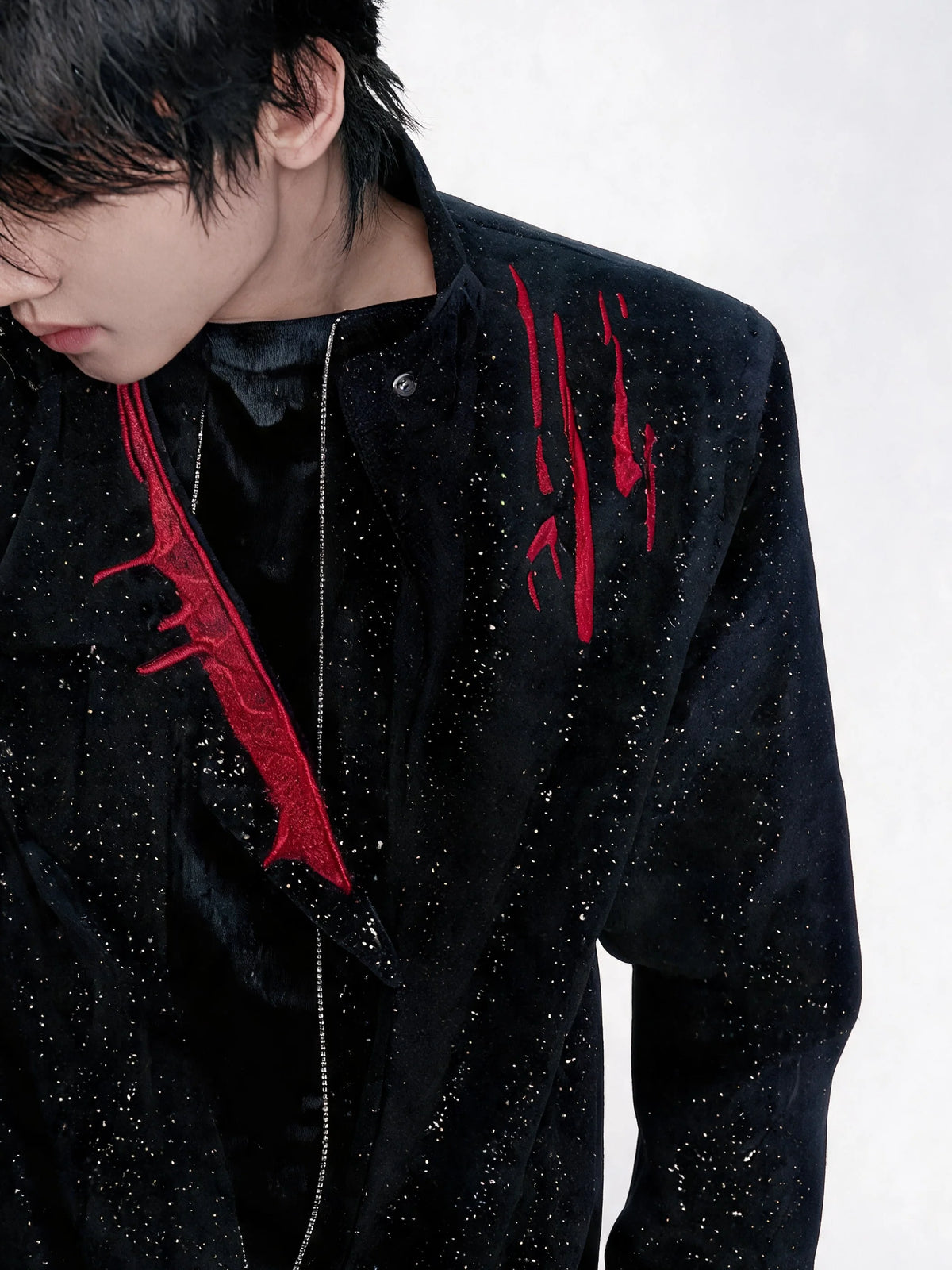 Opium Bloodstain Suede Jacket Schwarz - Fuga Studios