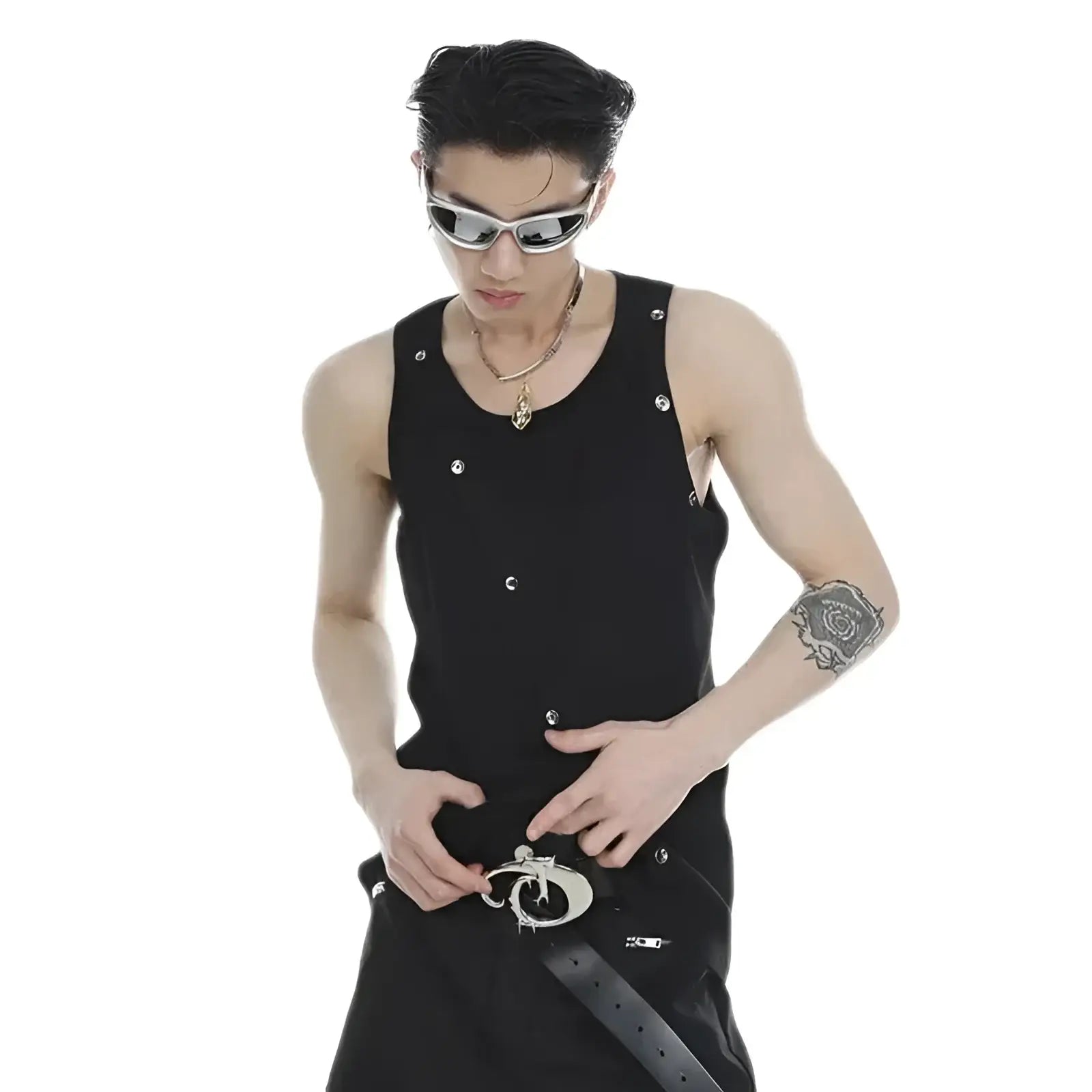 Opium Button Tank Top - Fuga Studios