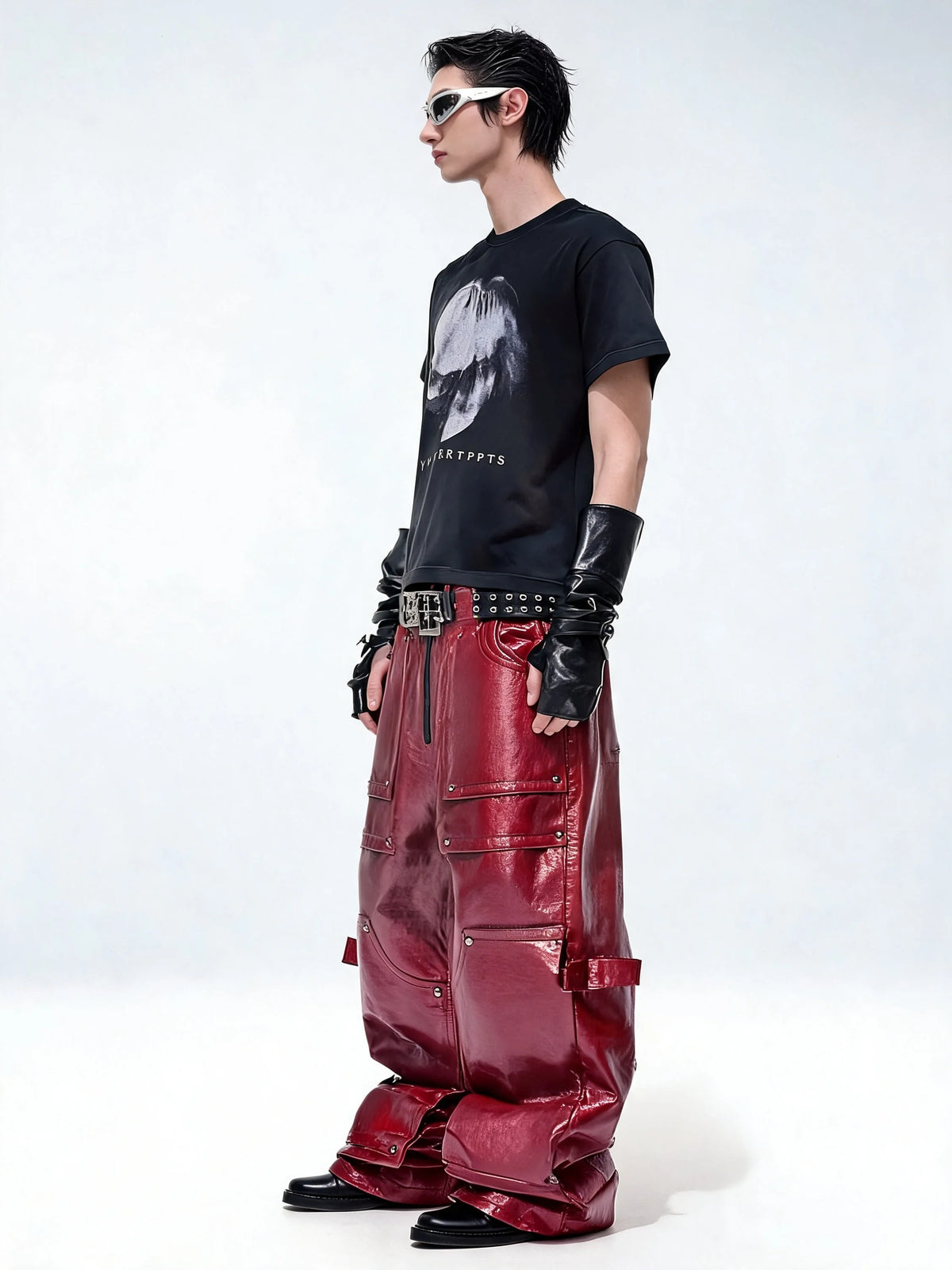 Opium Coated Rivet Jeans Rot - Fuga Studios
