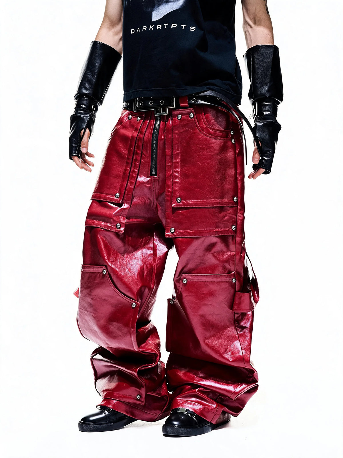 Opium Coated Rivet Jeans Rot - Fuga Studios