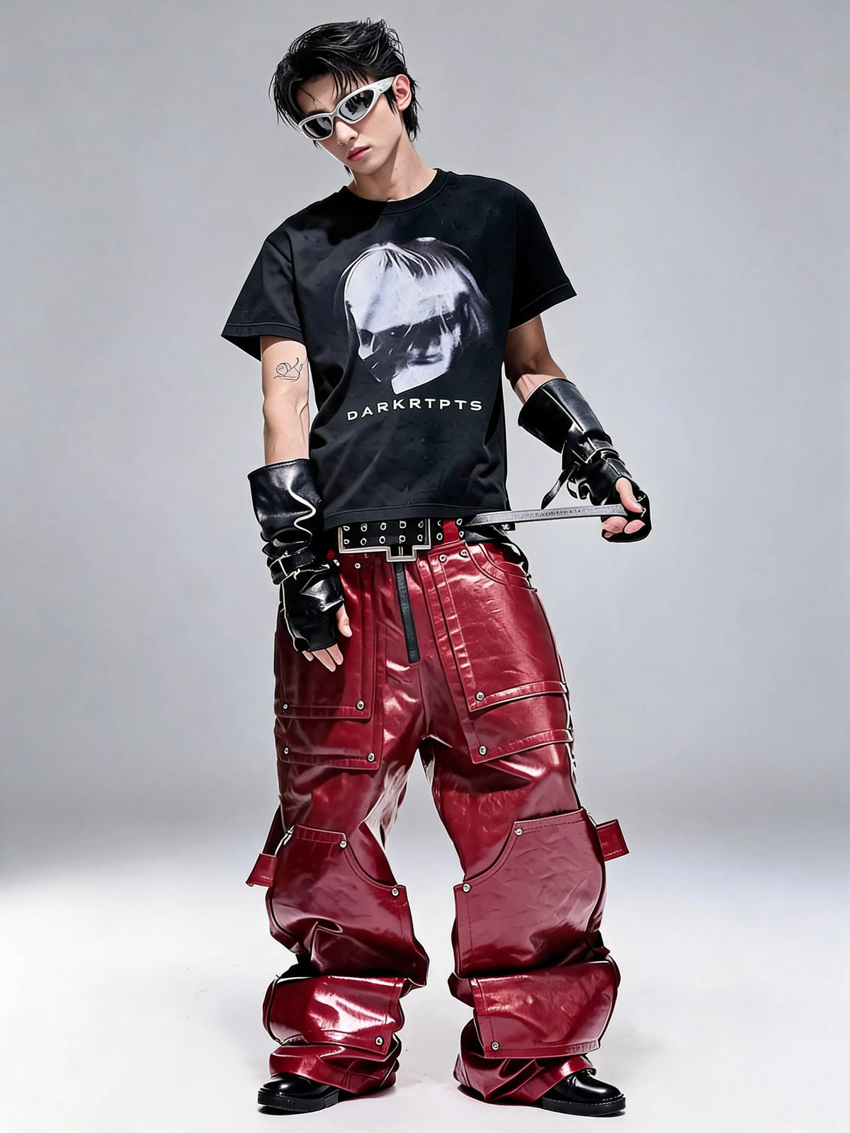 Opium Coated Rivet Jeans Rot - Fuga Studios