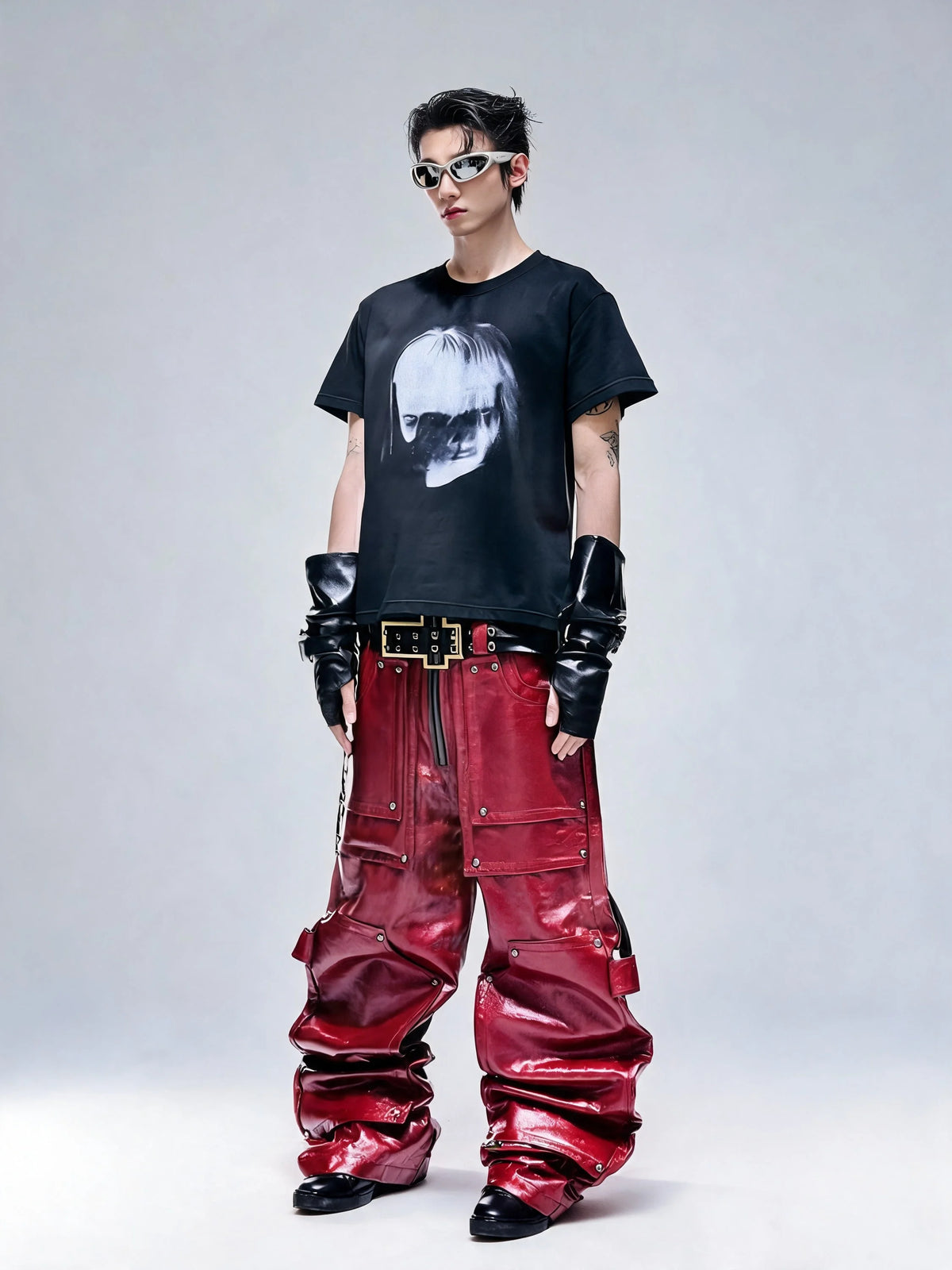 Opium Coated Rivet Jeans Rot - Fuga Studios