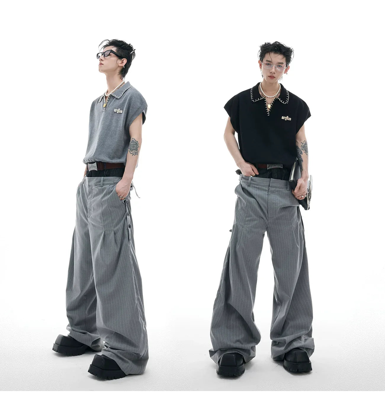 Opium Contrast Stitch Polo Vest - Fuga Studios