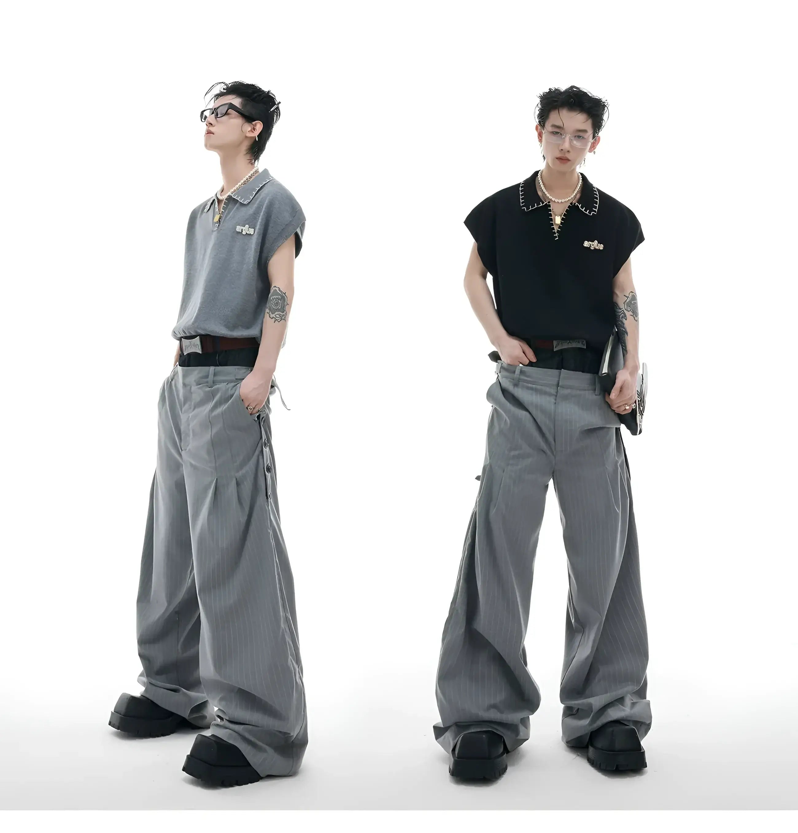 Opium Contrast Stitch Polo Vest - Fuga Studios