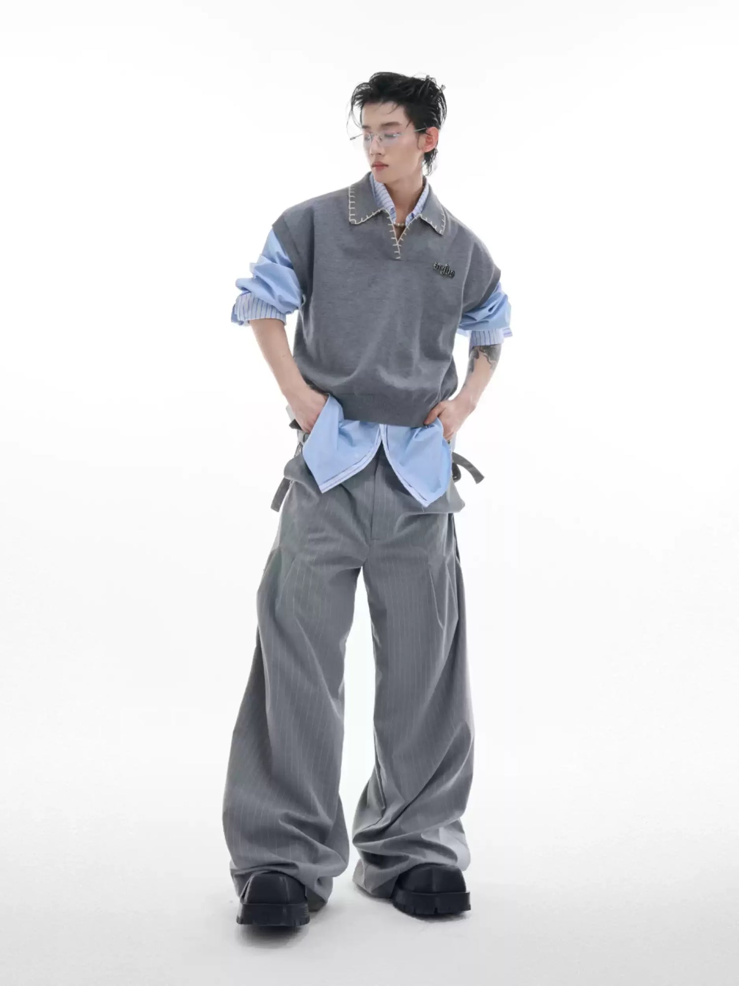 Opium Contrast Stitch Polo Vest - Fuga Studios