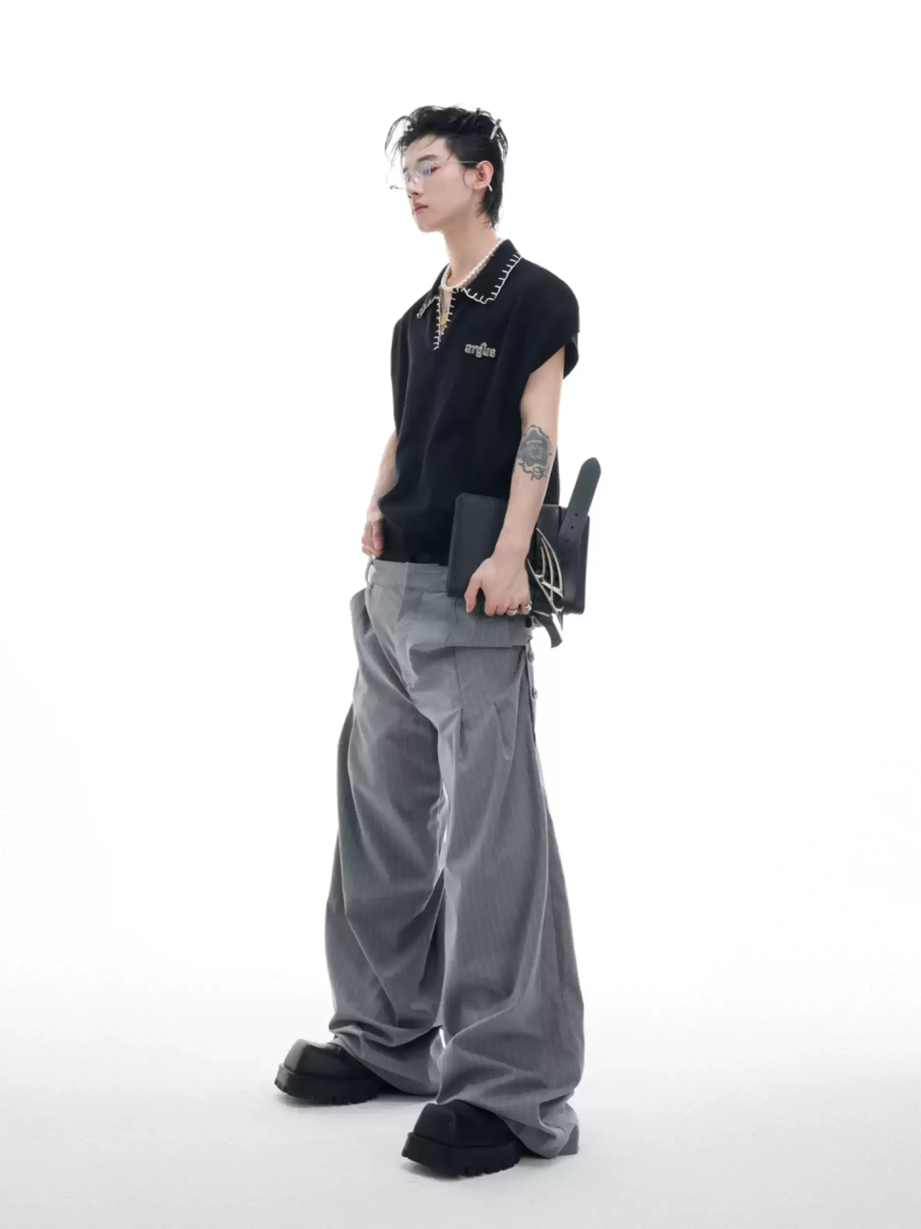 Opium Contrast Stitch Polo Vest - Fuga Studios