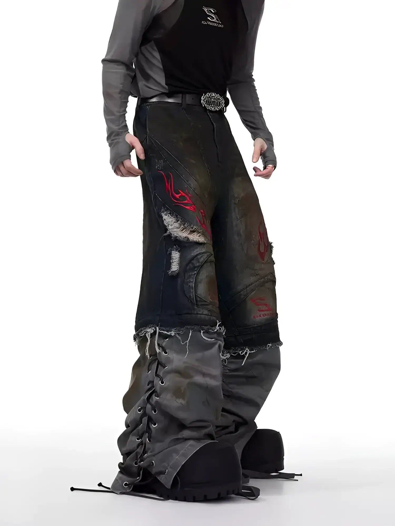 Opium Convertible Flame Jeans - Fuga Studios