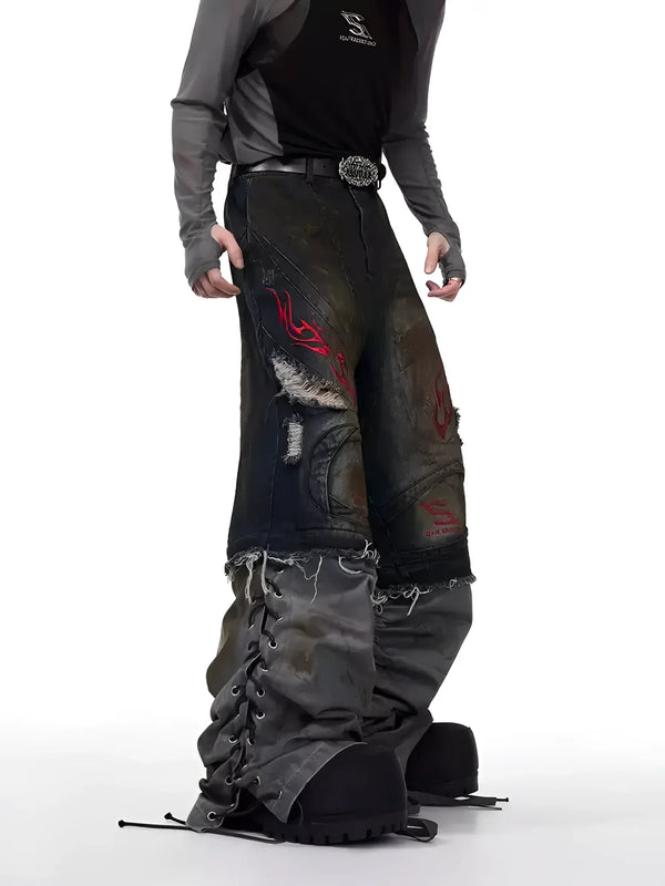 Opium Convertible Flame Jeans - Fuga Studios