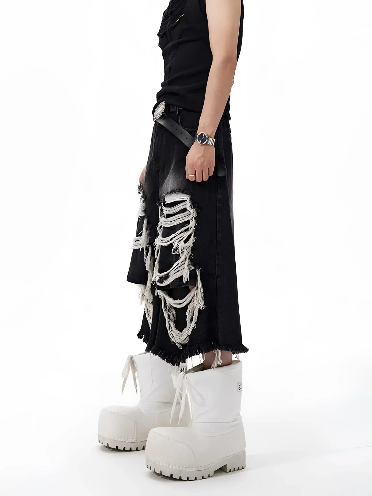 Opium Denim Jorts. Destroyed, Cords. | Fūga Studios