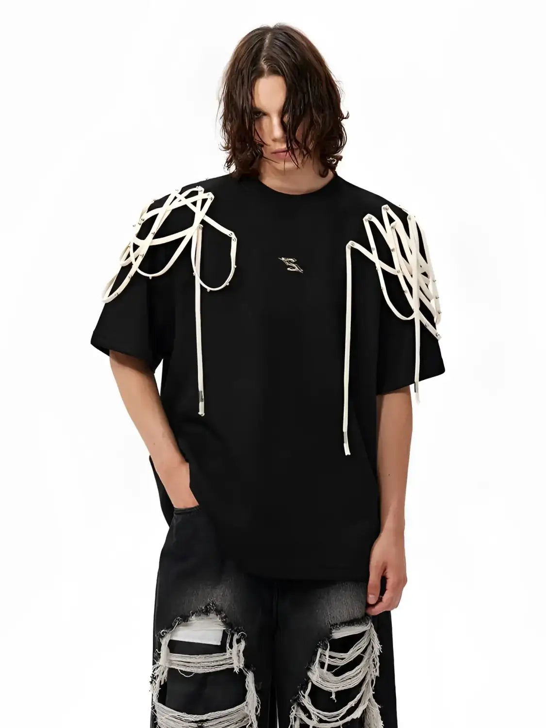 Opium Camisa con Detalle de Cordón