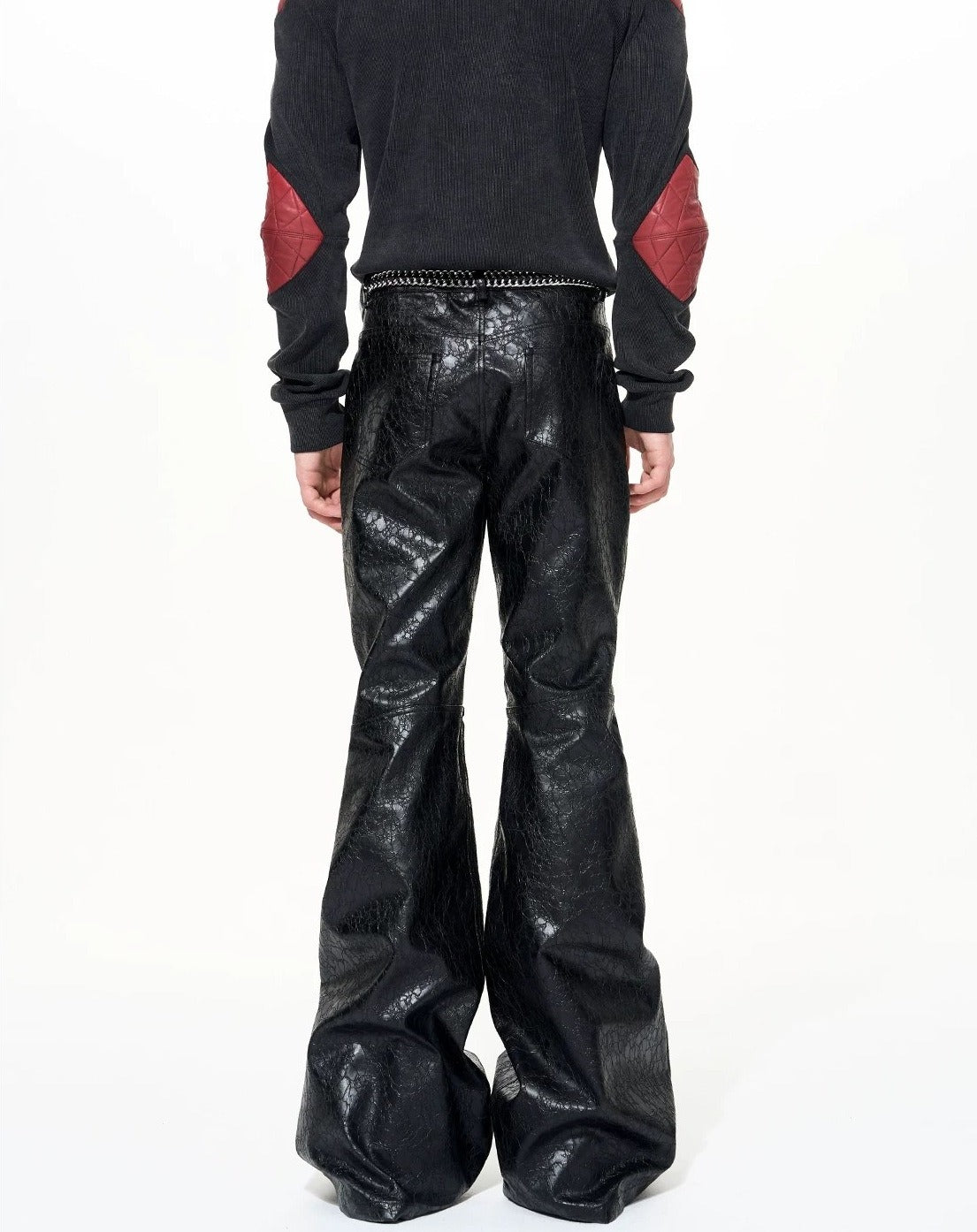 Opium Crackle Leather Pants Schwarz - Fuga Studios
