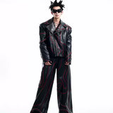 Opium Crimson Circuit Leather Jacket - Fuga Studios