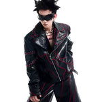 Opium Crimson Circuit Leather Jacket - Fuga Studios