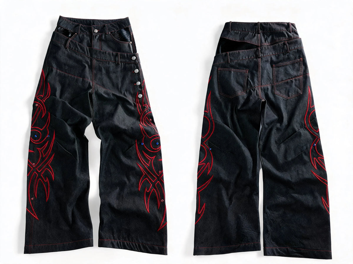 Opium Crimson Totem Jeans Schwarz - Fuga Studios