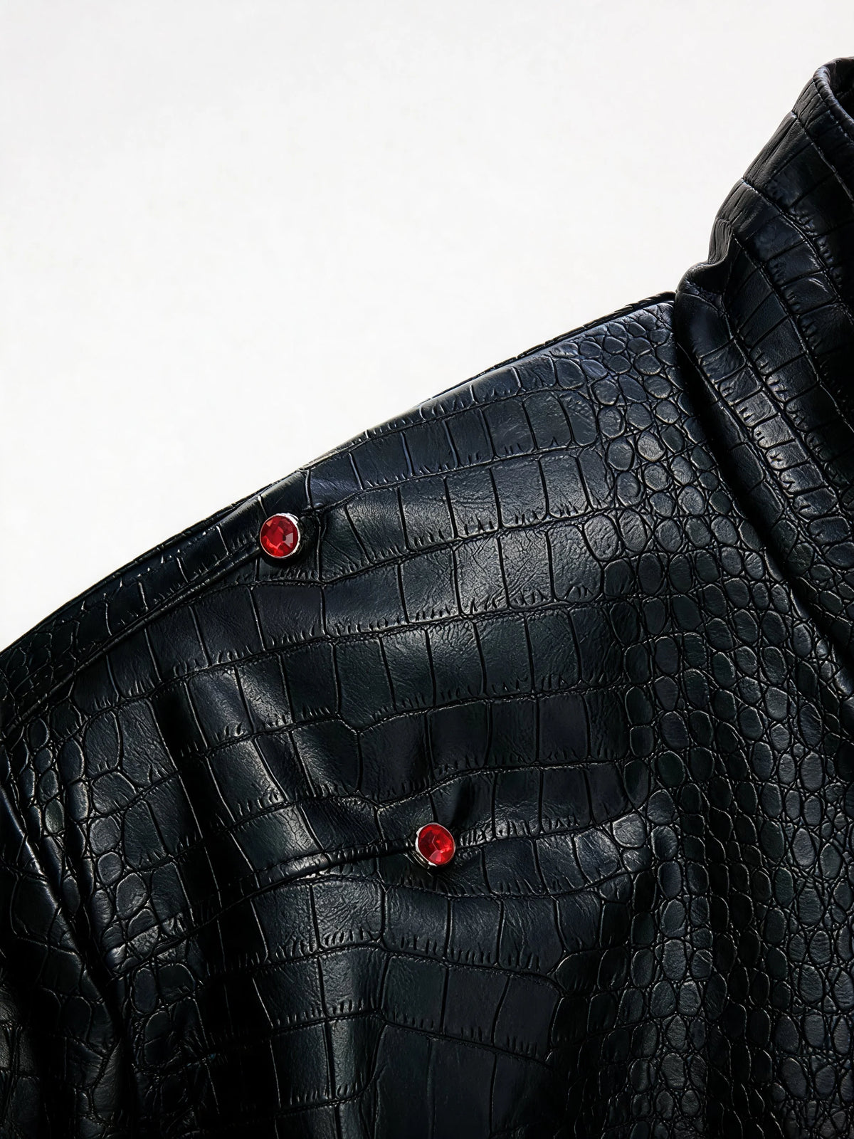 Opium Croc Leather Jacket Schwarz - Fuga Studios