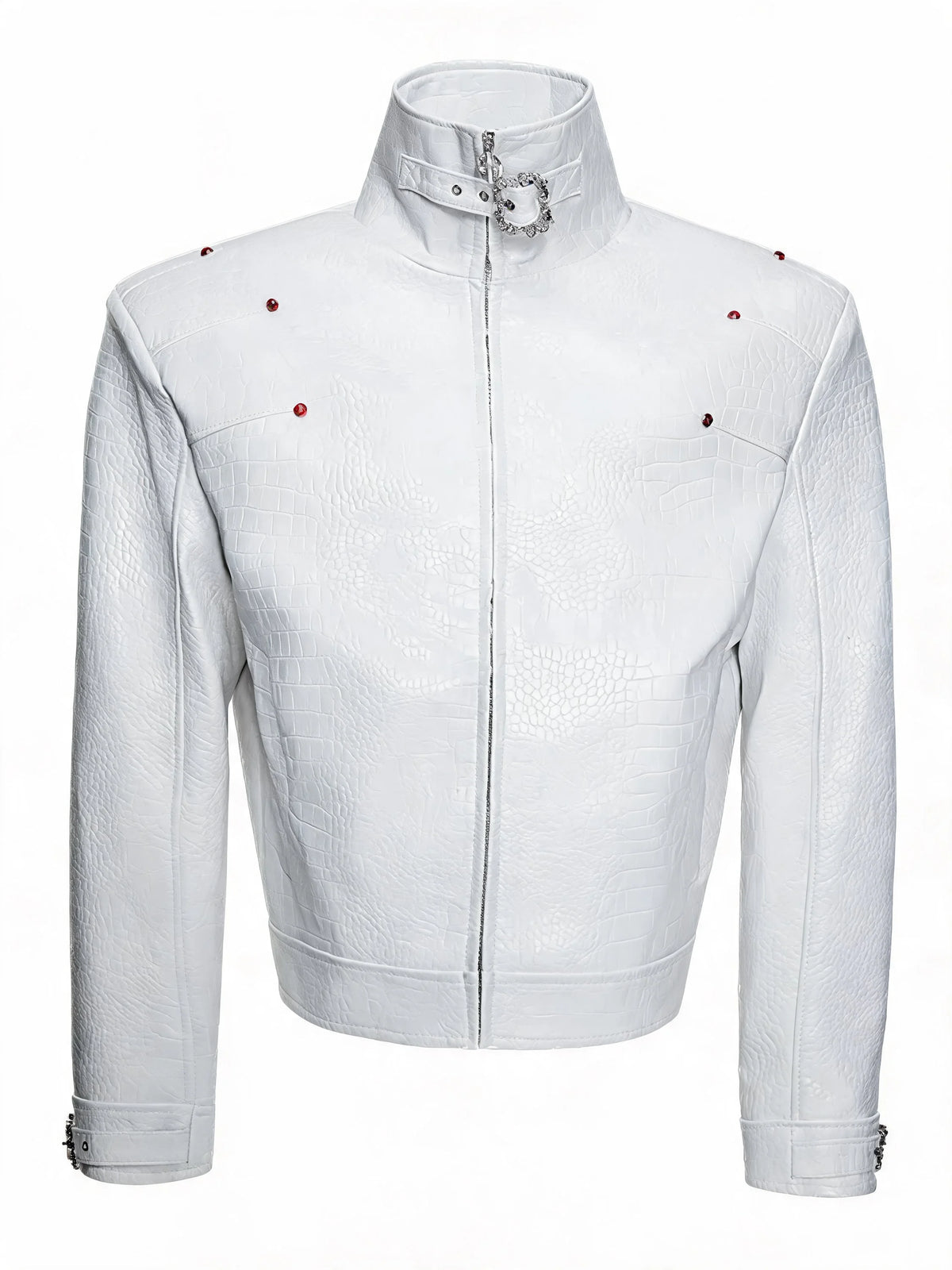 Opium Croc Leather Jacket Weiß - Fuga Studios