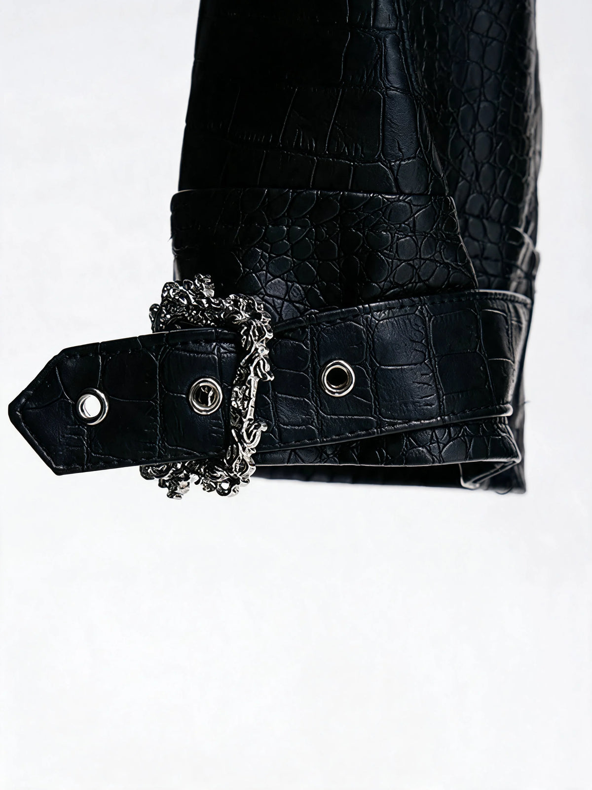 Opium Croc Leather Jacket Schwarz - Fuga Studios
