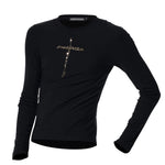 Placeholder Mens Crew-neck Cross Long-sleeve T-shirt - Fuga Studios