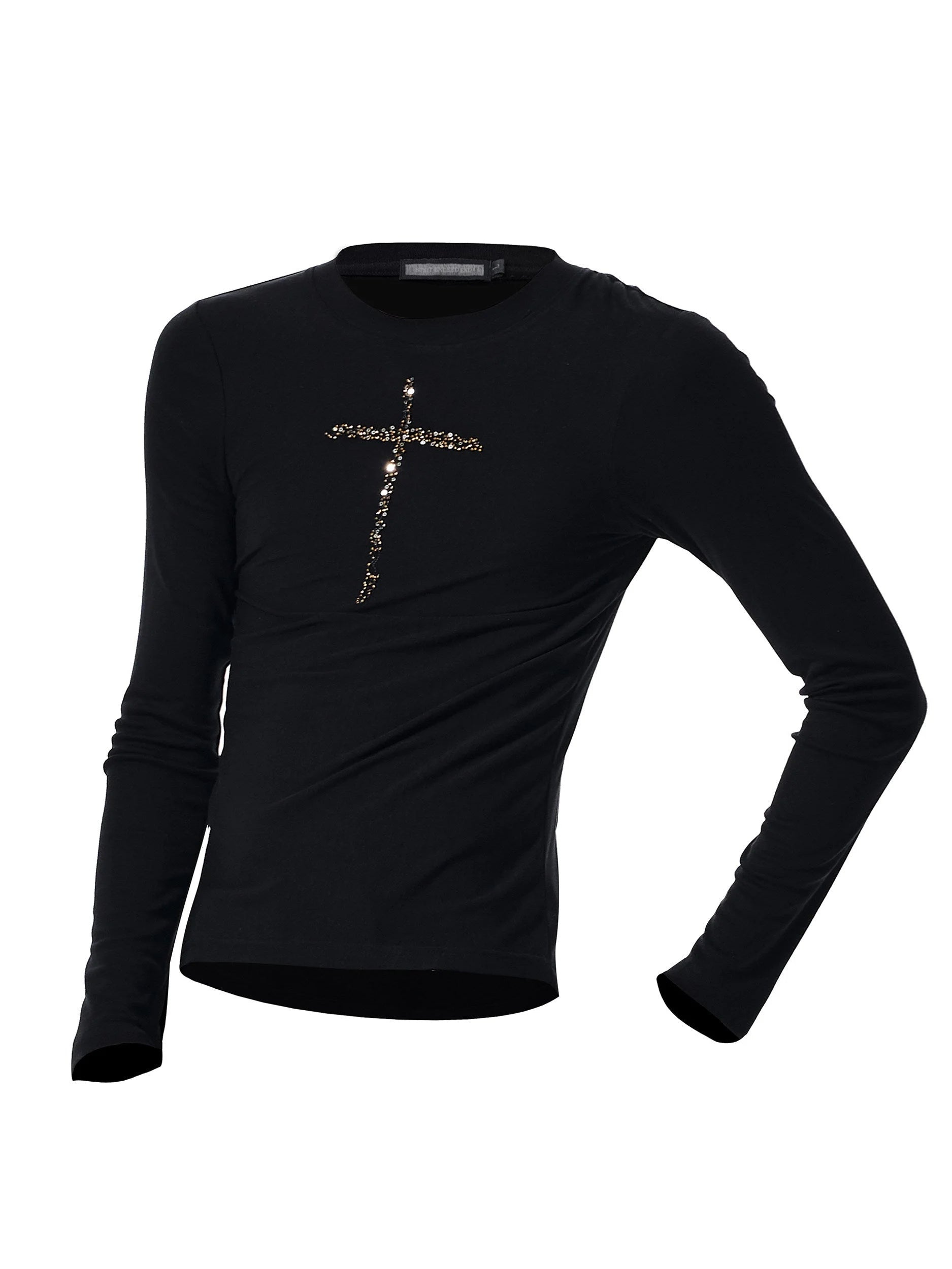 Placeholder Mens Crew-neck Cross Long-sleeve T-shirt - Fuga Studios