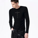 Placeholder Mens Crew-neck Cross Long-sleeve T-shirt - Fuga Studios