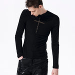 Placeholder Mens Crew-neck Cross Long-sleeve T-shirt - Fuga Studios