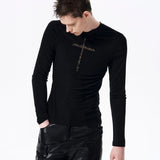 Placeholder Mens Crew-neck Cross Long-sleeve T-shirt - Fuga Studios