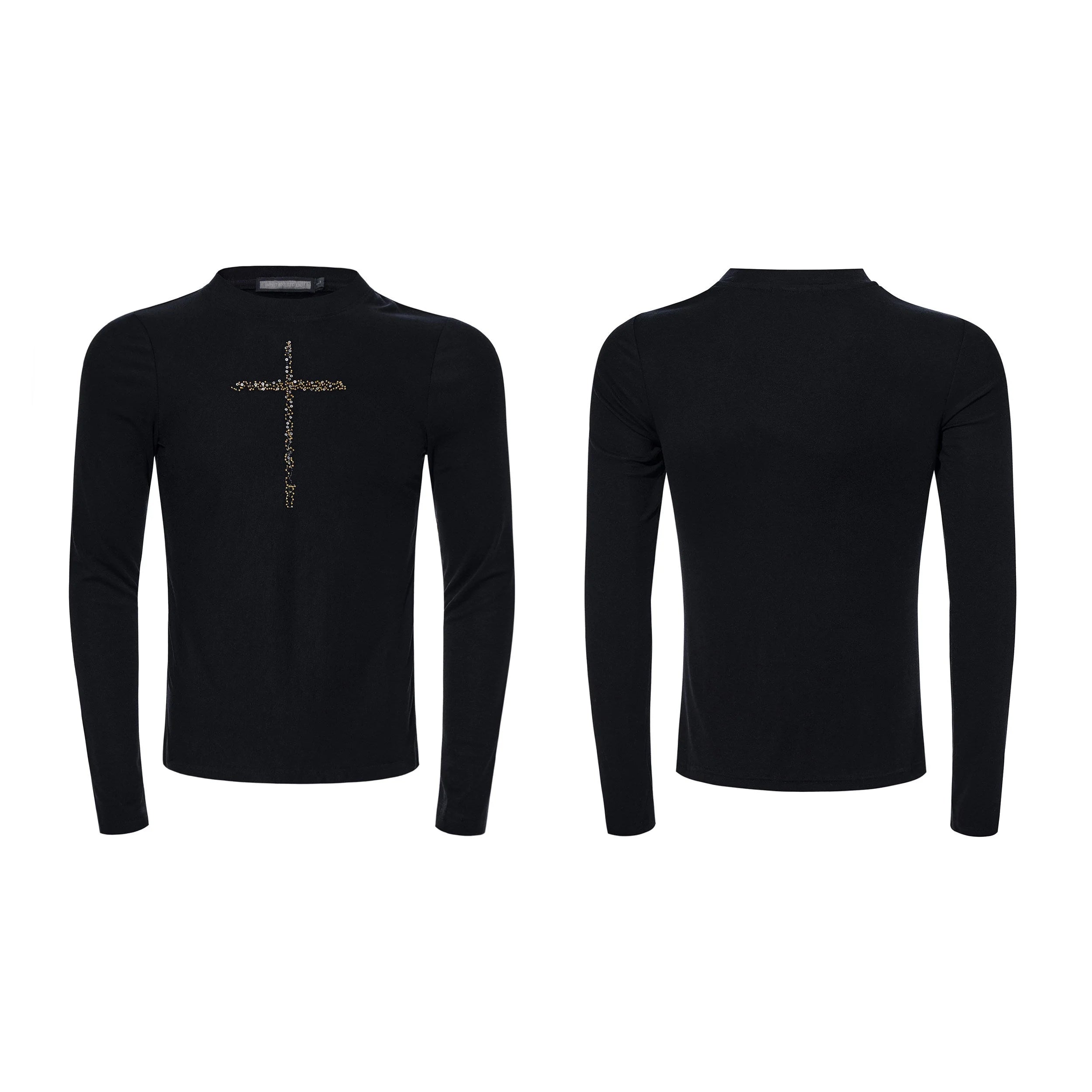 Placeholder Mens Crew-neck Cross Long-sleeve T-shirt - Fuga Studios